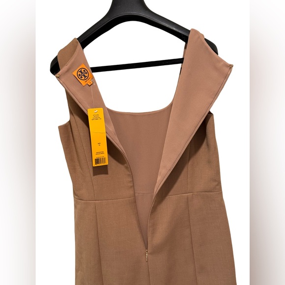 Tory Burch NWT Size 10 Classic Tan Sleeveless Square Neckline Wool Dress (0569) - Picture 10 of 16